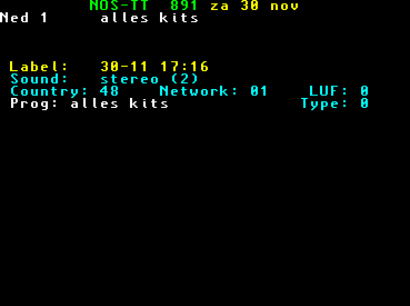 Dutch Teletekst What's On Now Engineering Page